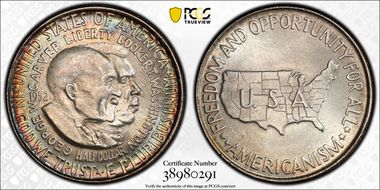 1952 50C Washington-Carver MS67