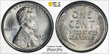 1943-D 1C MS65