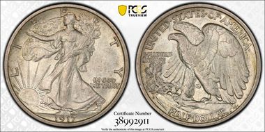 1917-S 50C Reverse AU58