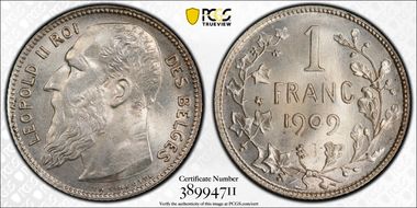1909 1 Fr KM-56.2 BELGES N1