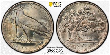 1935 50C Connecticut MS67+