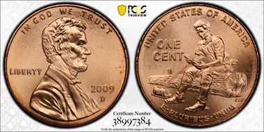 2009-D 1C Lincoln-Formative Years Satin Finish SP69RD