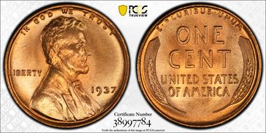 1937 1C MS67+ RD