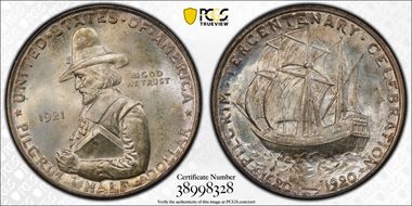 1921 50C Pilgrim MS67