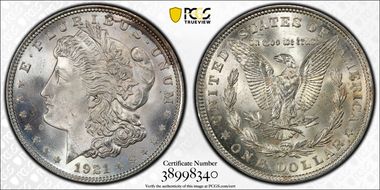 1921 $1 Morgan MS66+
