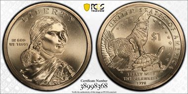 2013-P $1 Native American, Position A MS69