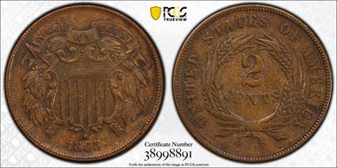 1865 2C Fancy 5 XF40BN