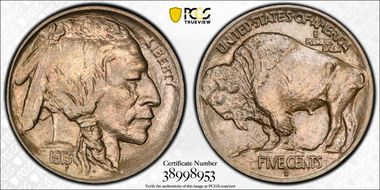 1913-D 5C Type 1 MS65+