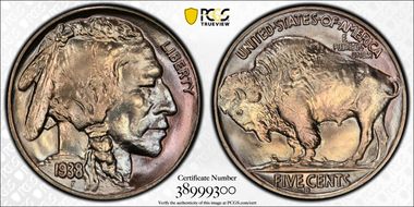 1938-D 5C Buffalo MS67+