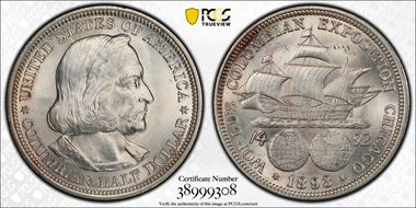1893 50C Columbian MS65