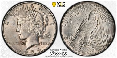 1934-S $1 AU58