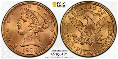 1900 $5 MS67