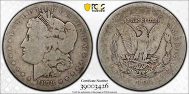 1878-S $1 VAM 62, Long Arrow Shaft AG3