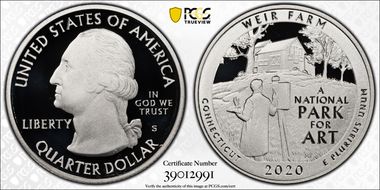 2020-S 25C Weir Farm NP - Silver PR70DCAM
