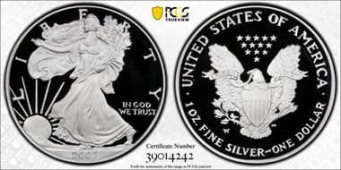 2007-W $1 Silver Eagle PR70DCAM