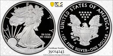 2008-W $1 Silver Eagle PR70DCAM