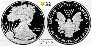 2015-W $1 Silver Eagle PR70DCAM