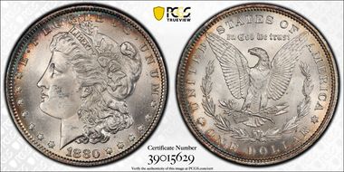 1880 $1 VAM 29 Checkmark MS64