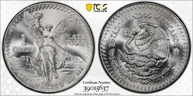 1983-Mo Onza Libertad Ag MS66