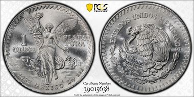 1983-Mo Onza Libertad Ag MS67