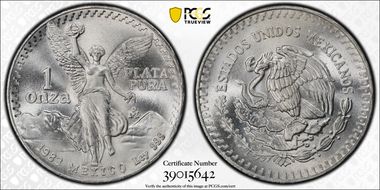 1983-Mo Onza Libertad Ag MS69