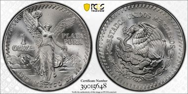 1983-Mo Onza Libertad Ag MS67