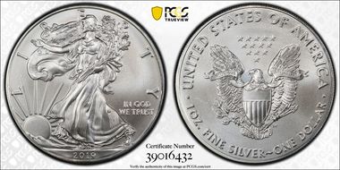 2019 $1 Silver Eagle MS69