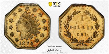 1875 G$1 BG-1112 MS63PL