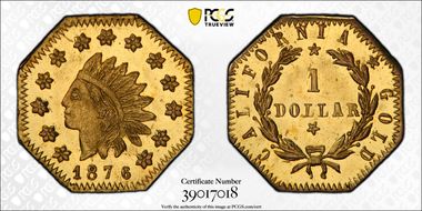 1876 G$1 BG-1114 MS64PL