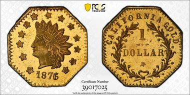 1876/5 G$1 BG-1128 MS65PL