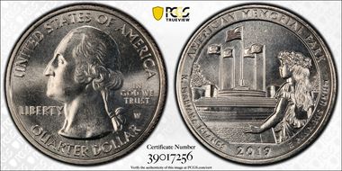2019-W 25C American Memorial NP MS65