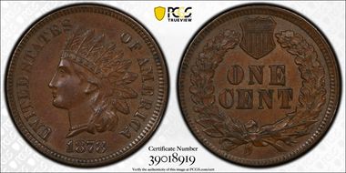 1878 1C AU58+ BN