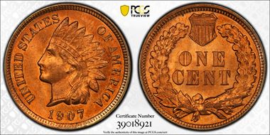 1907 1C MS64+ RD