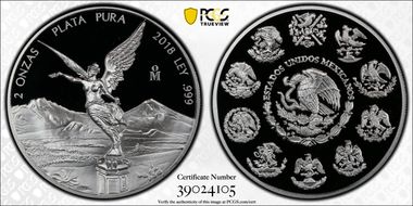 2018-Mo 2 Onza Libertad Ag PR70DCAM