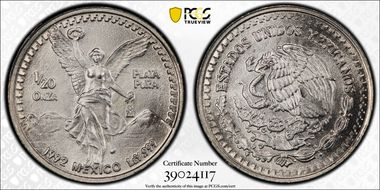 1992-Mo 1/20 oz Libertad Ag MS69
