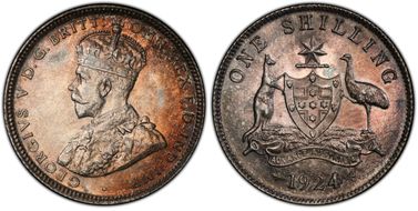 1924(m & sy) Shil AU58