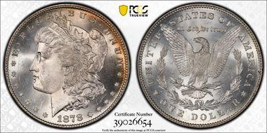 1878 7/8TF $1 Strong, VAM 38, 7/5 MS65+