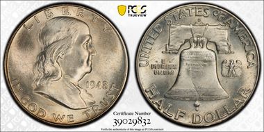 1948-D 50C MS65+ FBL