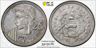 1959 25C Doubled Die Obverse AU55