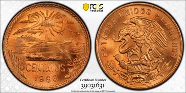 1966-Mo 20C MS66+ RD