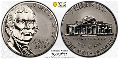2020-W 5C Reverse Proof First Strike PR69