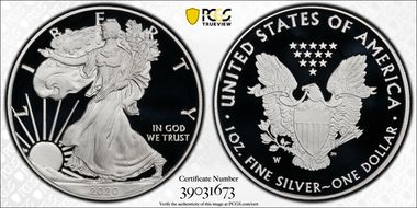 2020-W  $1 Silver Eagle PR70DCAM