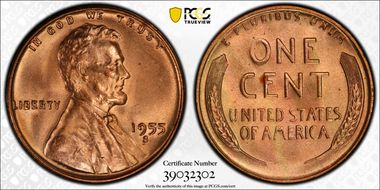 1955-S 1C MS66RD