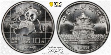 1989 10 Yn Panda Silver PAN-109A MS69