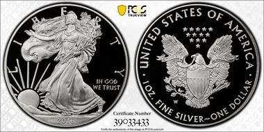 2016-W $1 Silver Eagle 30th Anniversary Lettered Edge PR69DCAM