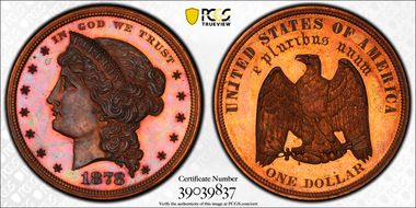 1878 $1 J-1554b PR65+ RB