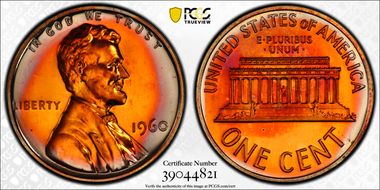 1960 1C Large Date PR67RD