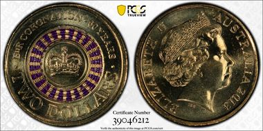 2013 $2 Coronation Colorized MS67
