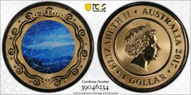 2017 $1 Planetary Coins Neptune Colorized MS70