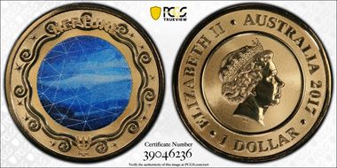 2017 $1 Planetary Coins Neptune Colorized MS70